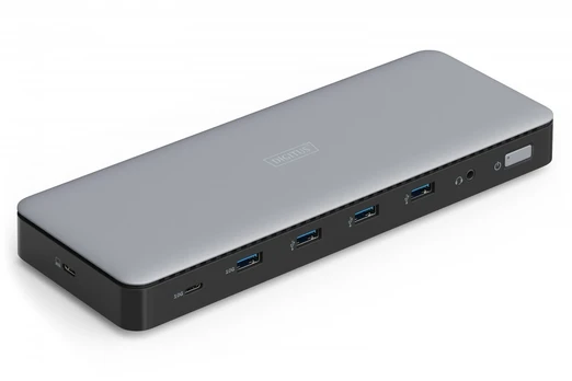 DIGITUS Docking USB-C->HDMI,DP,USBA,USBC,RJ45,DC,Audio silbe