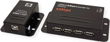 Roline USB adapteris ROLINE USB 2.0 ilgintuvas per RJ45, 4x USB, maks. 50m
