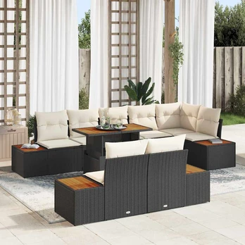 Sodo sofa 9 dalių komplektas Smėlio spalvos