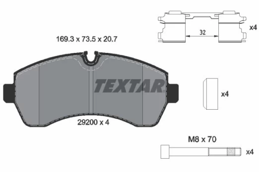 TEXTAR 2920002 Brake pad set