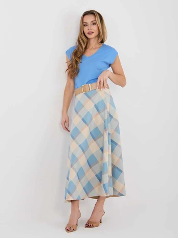Italy Moda Spódnica-IT-SD-23296-1.85-mėlyna