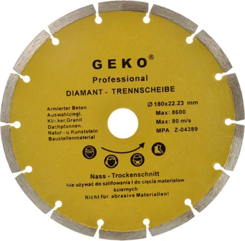 Geko Tarcza diam.180mm segment.GEKO PROFI(50)