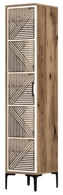 Spinta Kalune Design Kumsal P, balta/riešuto, 47.5 cm x 40 cm x 201.4 cm