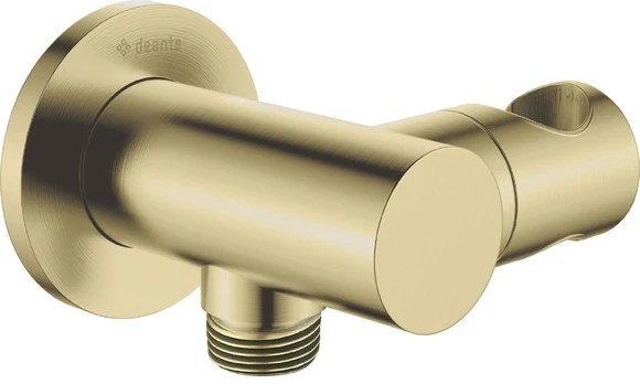 Round angled connector with handset holder