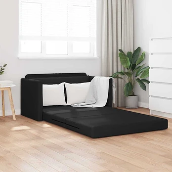 Sofa lova 110cm Juoda Dirbtinė Oda
