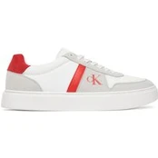 Laisvalaikio batai Calvin Klein Mixed Texture Lace Up Cupsole Trainers YM0YM01395 Balta