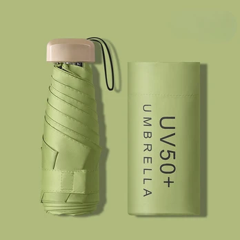 Vyriškas minimalistinis sulankstomas skėtis su UV apsauga. , Matcha Green