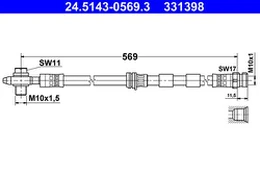 ATE 24.5143-0569.3 Brake hose