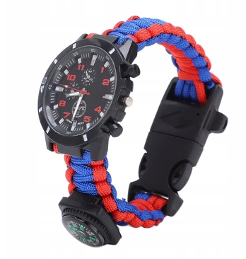 Survival apyrankė 6in1 Paracord skiltuvas kompasas