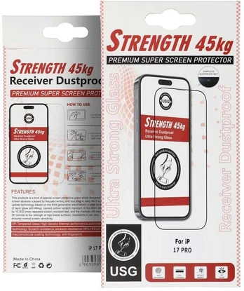 Grūdintas stiklas ULTRA STRONG 45kg do IPHONE 16 PRO MAX