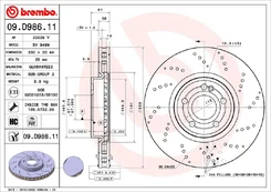 Stabdžių diskas BREMBO 09.D986.11 kaina