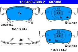 ATE 13.0460-7308.2 Brake pad set