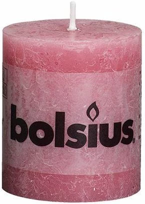 Cilindrinė žvakė RUSTIC MISTY PINK, rausvos sp., 8 x 6,8 cm