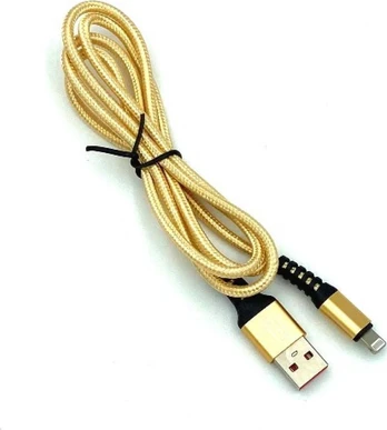 USB cable Denmen USB-A - Lightning 1 m Gold (29359)