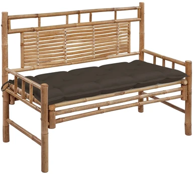 Sodo suoliukas su pagalvėle, 120cm, bambukas