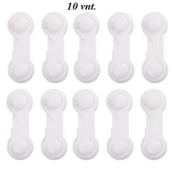 Apsaugos spintelių durelėms 10 vnt., Balta