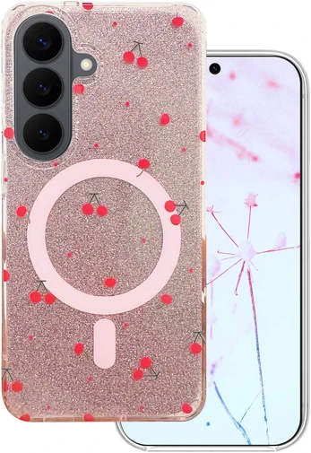 Dėklas Telforceone Cherry Mag case for Samsung Galaxy S26 glitter