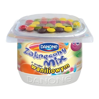 Vanilės skonio jogurtas su šokolado draže DANONE, 125 g