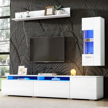 TV sienelės komplektas, LED apšvietimas, 3 dalys