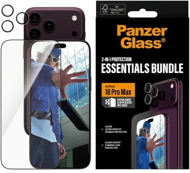 Panzer Glass PanzerGlass ® 2-in-1 Essentials Bundle iPhone 18 Pro Max, Apple - iPhone 18 Pro Max, Dry application, Scratch resistant, Shock resistant, Transparent, 1 pc(s)