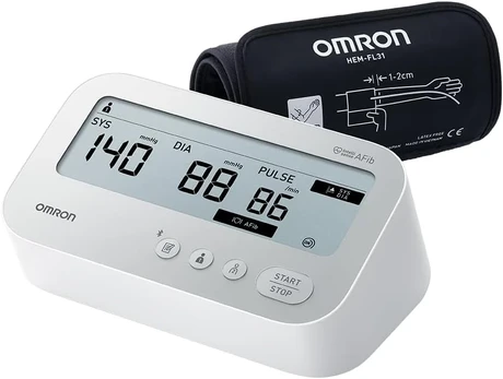 Omron žastinis kraujospūdžio matuoklis su Bluetooth ir AFib indikatoriumi HEM-7196T1-FLEO