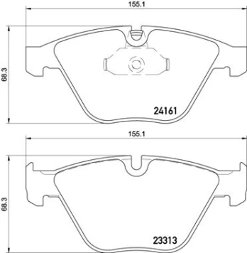 Stabdžių trinkelių rinkinys, diskinis stabdys BREMBO P06081