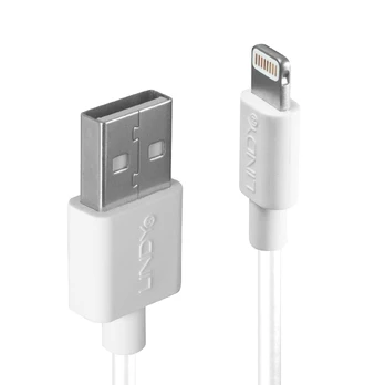 Lindy USB-A – „Lightning“ USB laidas, 2 m baltas (31327)