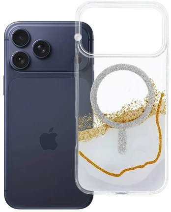 Dėklas Oem Case for iPhone 17 Pro Max Golden compatible with MagSafe baltas