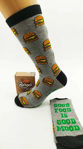 Kojinės vyrams Burger socks, Good food is good mood