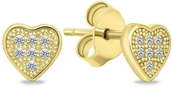 Brilio Silver Sparkling sidabrinis heart earrings EA603Y