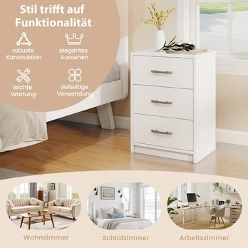 Promotion Naktinis staliukas 3 stalčiais baltas
