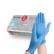 Nitrile nitrilinės pirštinės mėlynos, L dydis 100vnt
