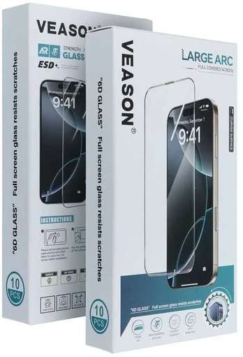 6D Pro Veason Glass (SET 10in1) - for Iphone 17 juodas
