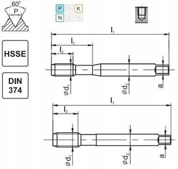Fanar UNF SIŪLAS 1 / 2-20 DIN-374C R40 (2B) HSSE 800
