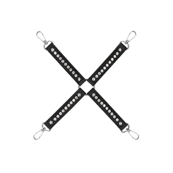 EasyToys Diamond Series Hogtie Restraint with Decorative Studs Black