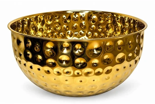 Metalinis serviravimo dubuo auksinis 26 cm