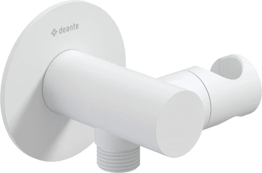Round angled connector with handset holder