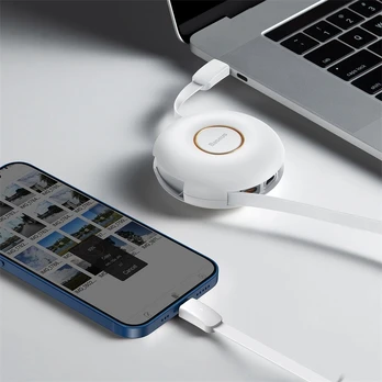 Magnetic USB cable Baseus Zinc 3in1 USB-C | Lightning | Micro 20W, 1m (baltas)