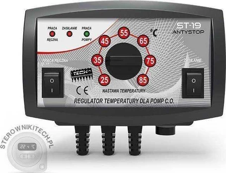 Tech Controller ST-19 centrinio šildymo siurbliui, anti-stop, juodas