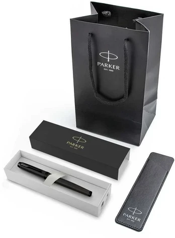 Parker IM Achromatinis tušinuko su dangteliu rinkinys dėkle su dovanų maišeliu
