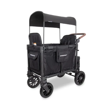 Dvivietis vežimėlis-vagonėlis WonderFold W2 Luxe Pro, Jet Black