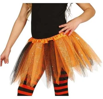 Fiesta Oranžinis og sort tylskørt med glimmer, barn