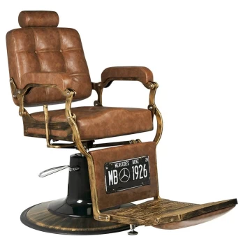 Barber krėslas BOSS OLD LEATHER, rudos spalvos