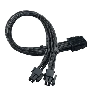Laidas SilverStone EPS 8-pin to EPS/ATX 4+4-pin cable, juoda
