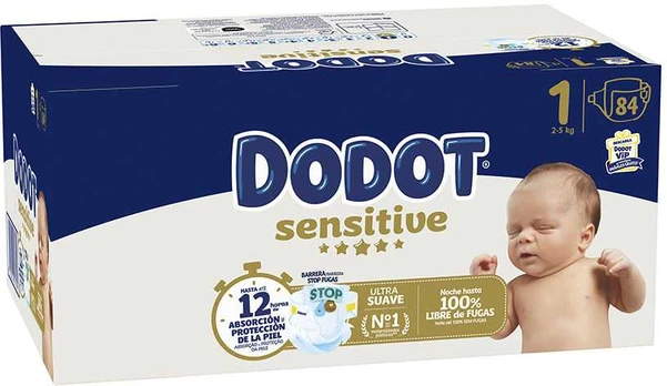 DODOT SENSITIVE RN size 1 diapers 2-5kg 84 units