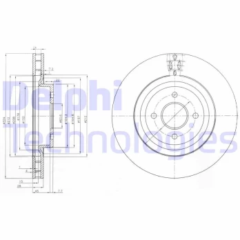 Stabdžių diskas DELPHI BG3852