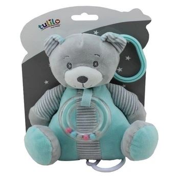 Barškutis Tulilo Mint Teddy Bear, žalias/pilkas