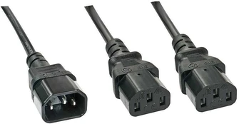 Lindy 1M C14 To 2 X Iec C13 Extension Cable kaina