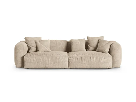 Velvet Modular Sofa, "Martina", 4 Seats, 320x120x75, Light Beige