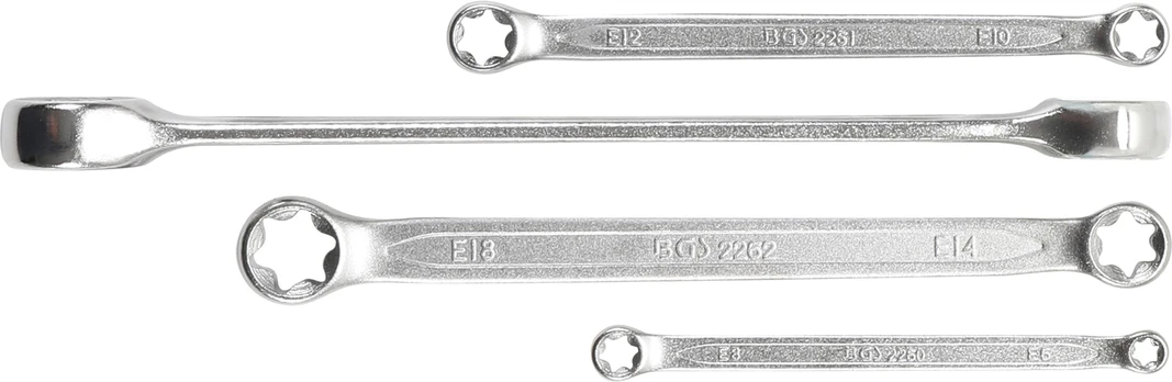 Raktų rinkinys E tipo (torx) galvutėmis | E6xE8 - E20xE24 | 4 vnt. (2264)